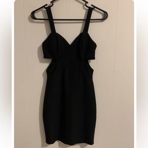 Wet Seal Black Body Con Dress Mini Dress Size Large Stretch